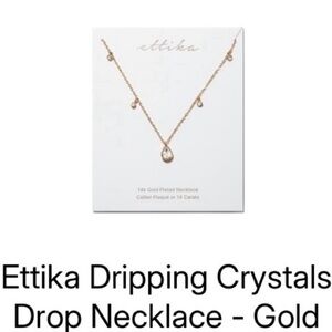 ettika Gold Teardrop Crystal Necklace with Mini Drops